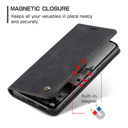 CASEME 013 Series For Xiaomi Redmi 13 5G  /  13 4G  /  Redmi Note 13R 5G Case Card Holder Stand Leather Phone Cover