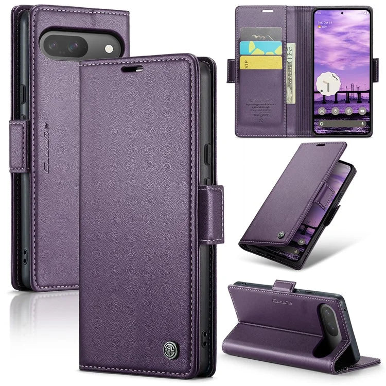 CASEME 023 Series For Google Pixel 9 Pro  /  Pixel 9 Case RFID Blocking Glossy Stand Phone Cover
