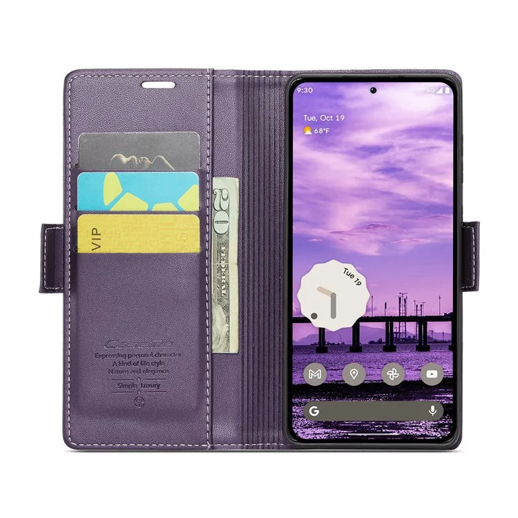 CASEME 023 Series For Google Pixel 9 Pro  /  Pixel 9 Case RFID Blocking Glossy Stand Phone Cover