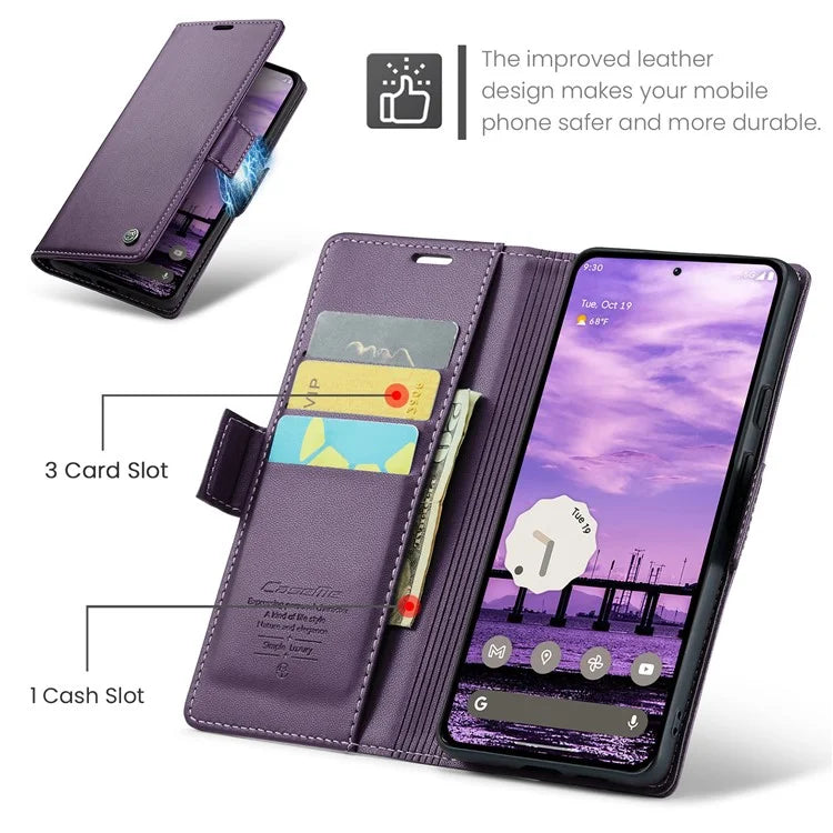 CASEME 023 Series For Google Pixel 9 Pro  /  Pixel 9 Case RFID Blocking Glossy Stand Phone Cover