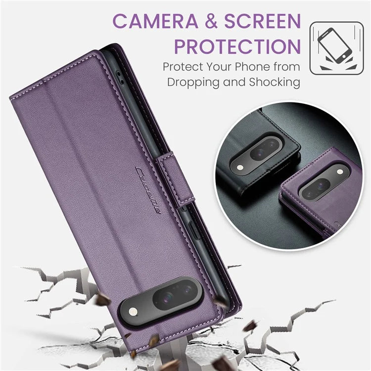 CASEME 023 Series For Google Pixel 9 Pro  /  Pixel 9 Case RFID Blocking Glossy Stand Phone Cover