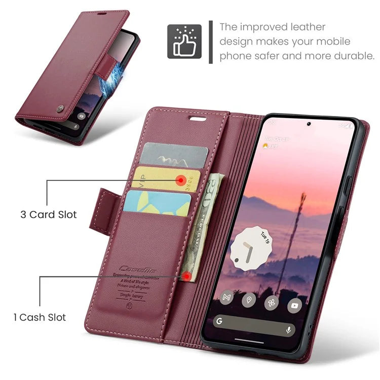 CASEME 023 Series For Google Pixel 9 Pro  /  Pixel 9 Case RFID Blocking Glossy Stand Phone Cover