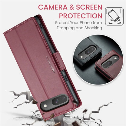 CASEME 023 Series For Google Pixel 9 Pro  /  Pixel 9 Case RFID Blocking Glossy Stand Phone Cover