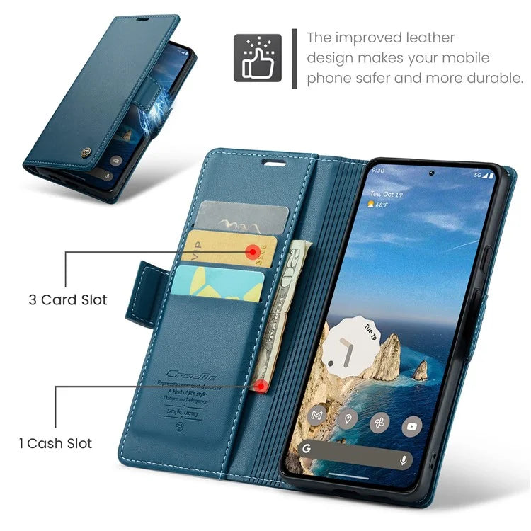 CASEME 023 Series For Google Pixel 9 Pro  /  Pixel 9 Case RFID Blocking Glossy Stand Phone Cover