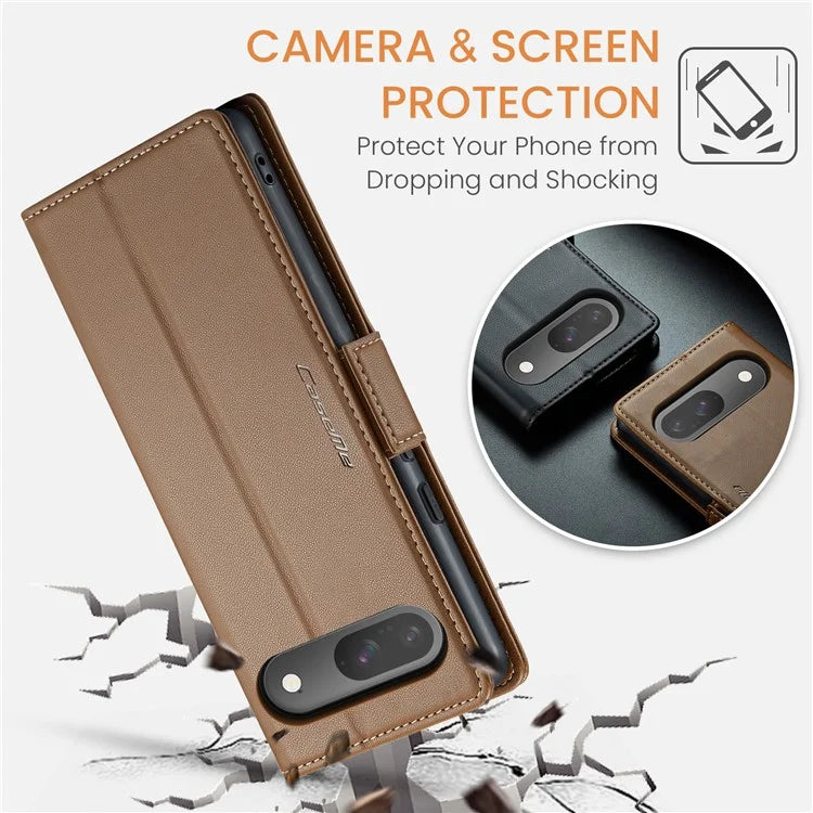 CASEME 023 Series For Google Pixel 9 Pro  /  Pixel 9 Case RFID Blocking Glossy Stand Phone Cover