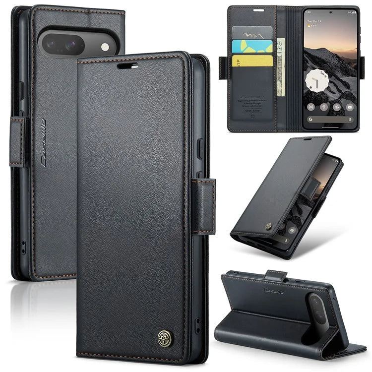 CASEME 023 Series For Google Pixel 9 Pro  /  Pixel 9 Case RFID Blocking Glossy Stand Phone Cover