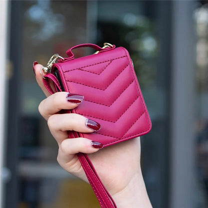 For Samsung Galaxy Z Flip6 5G  /  Z Flip5 5G Leather Case Wave Pattern Phone Back Cover with Shoulder Strap