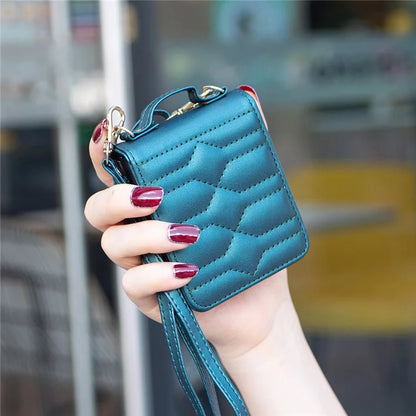 For Samsung Galaxy Z Flip6 5G  /  Z Flip5 5G Leather Case V-Shape Grip Back Cover with Shoulder Strap