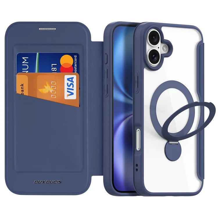 DUX DUCIS Skin X Pro Series for iPhone 16 Plus Case Compatible with MagSafe Leather Cover Kickstand