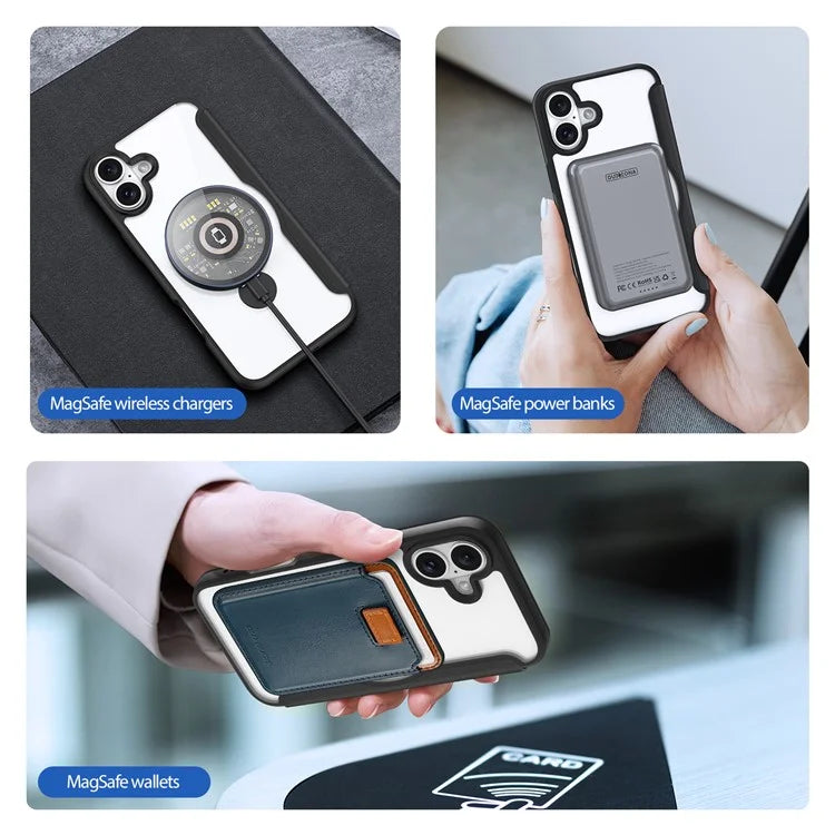 DUX DUCIS Skin X Pro Series for iPhone 16 Plus Case Compatible with MagSafe Leather Cover Kickstand