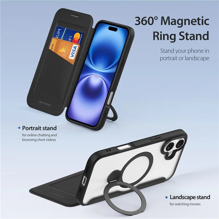 DUX DUCIS Skin X Pro Series for iPhone 16 Plus Case Compatible with MagSafe Leather Cover Kickstand