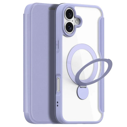 DUX DUCIS Skin X Pro Series for iPhone 16 Plus Case Compatible with MagSafe Leather Cover Kickstand