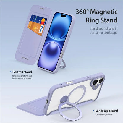DUX DUCIS Skin X Pro Series for iPhone 16 Plus Case Compatible with MagSafe Leather Cover Kickstand