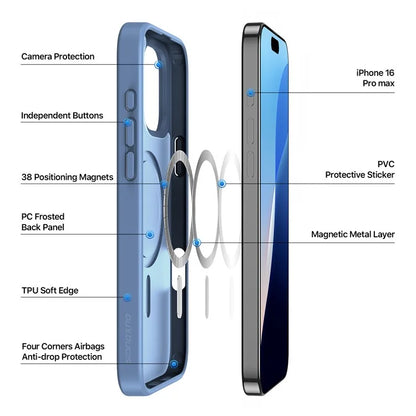 DUX DUCIS Yind Series For iPhone 16 Pro Max Magnetic Case TPU Frame Matte PC Back Phone Cover