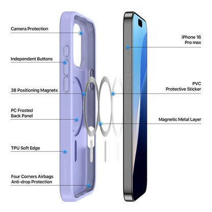 DUX DUCIS Yind Series For iPhone 16 Pro Max Magnetic Case TPU Frame Matte PC Back Phone Cover