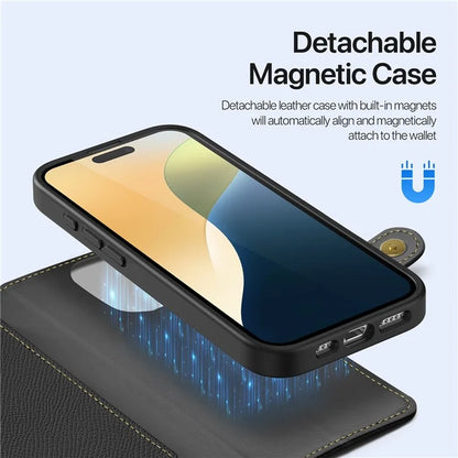 DUX DUCIS Lawa Series for iPhone 16 Pro Max Magnetic Case Cowhide Leather Detachable Phone Cover