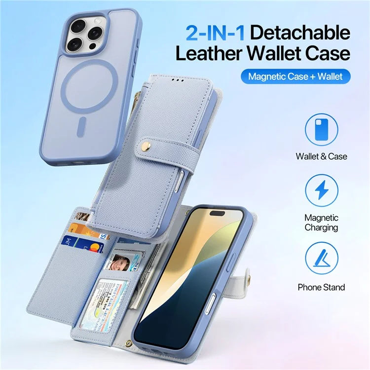 DUX DUCIS Lawa Series for iPhone 16 Pro Max Magnetic Case Cowhide Leather Detachable Phone Cover