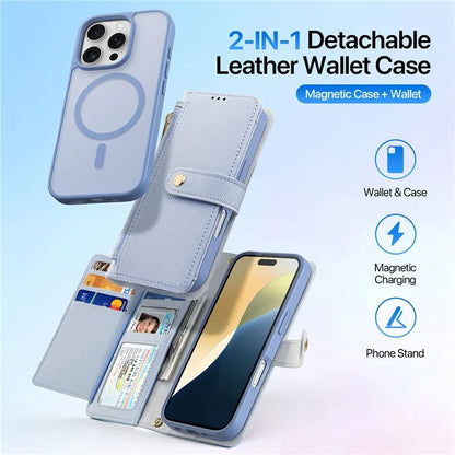 DUX DUCIS Lawa Series for iPhone 16 Pro Max Magnetic Case Cowhide Leather Detachable Phone Cover