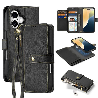DUX DUCIS Lawa Series for iPhone 16 Plus Case Compatible with MagSafe Detachable Cowhide Leather Wallet Cover