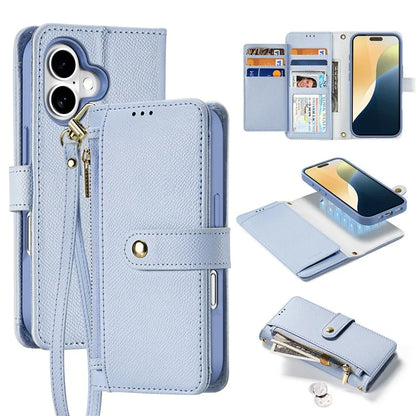 DUX DUCIS Lawa Series for iPhone 16 Plus Case Compatible with MagSafe Detachable Cowhide Leather Wallet Cover