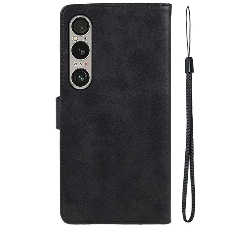 For Sony Xperia 1 VI Case PU Leather Stand Function Folio Phone Cover
