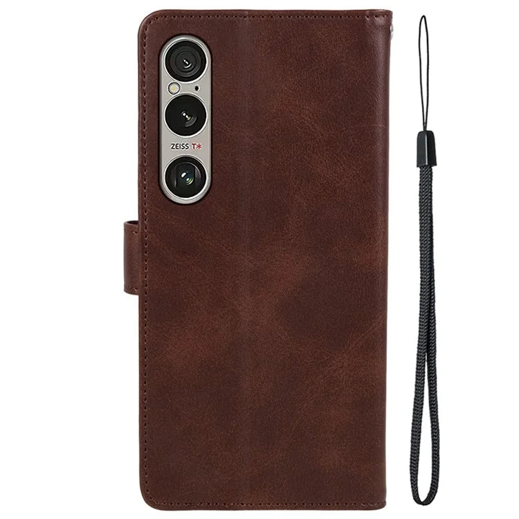 For Sony Xperia 1 VI Case PU Leather Stand Function Folio Phone Cover