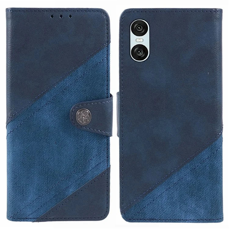 For Sony Xperia 10 VI Case Splicing Texture Leather Phone Cover Viewing Stand