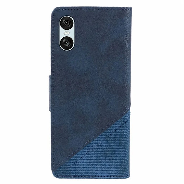 For Sony Xperia 10 VI Case Splicing Texture Leather Phone Cover Viewing Stand