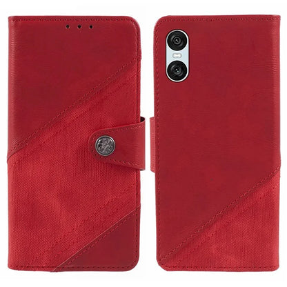 For Sony Xperia 10 VI Case Splicing Texture Leather Phone Cover Viewing Stand