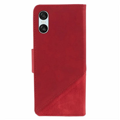 For Sony Xperia 10 VI Case Splicing Texture Leather Phone Cover Viewing Stand
