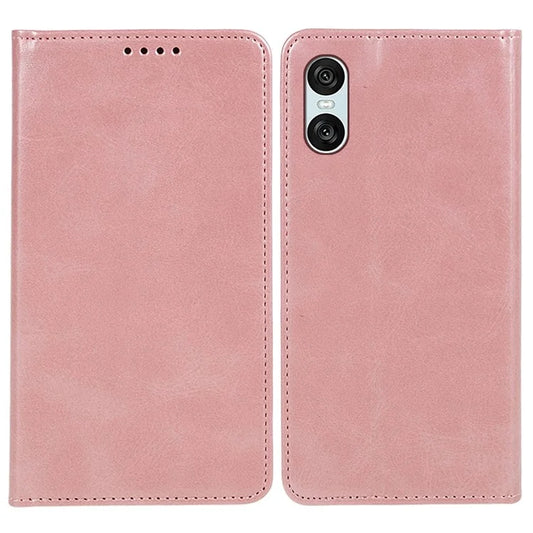 For Sony Xperia 10 VI Case Folio Shockproof PU Leather Phone Cover Calf Texture