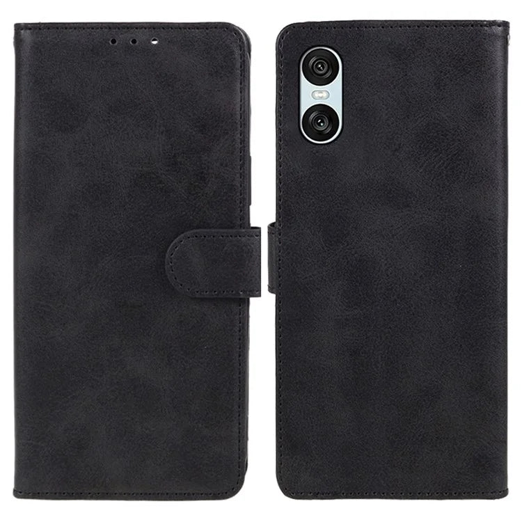 For Sony Xperia 10 VI Case PU Leather Card Holders Protective Phone Cover Calf Texture