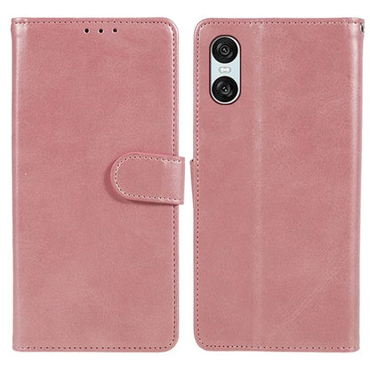 For Sony Xperia 10 VI Case PU Leather Card Holders Protective Phone Cover Calf Texture