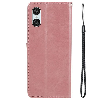 For Sony Xperia 10 VI Case PU Leather Card Holders Protective Phone Cover Calf Texture