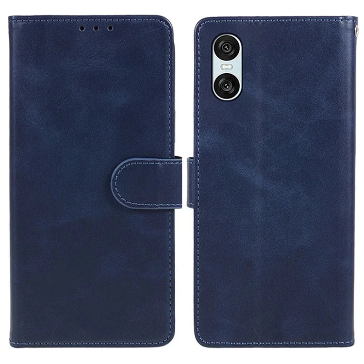 For Sony Xperia 10 VI Case PU Leather Card Holders Protective Phone Cover Calf Texture