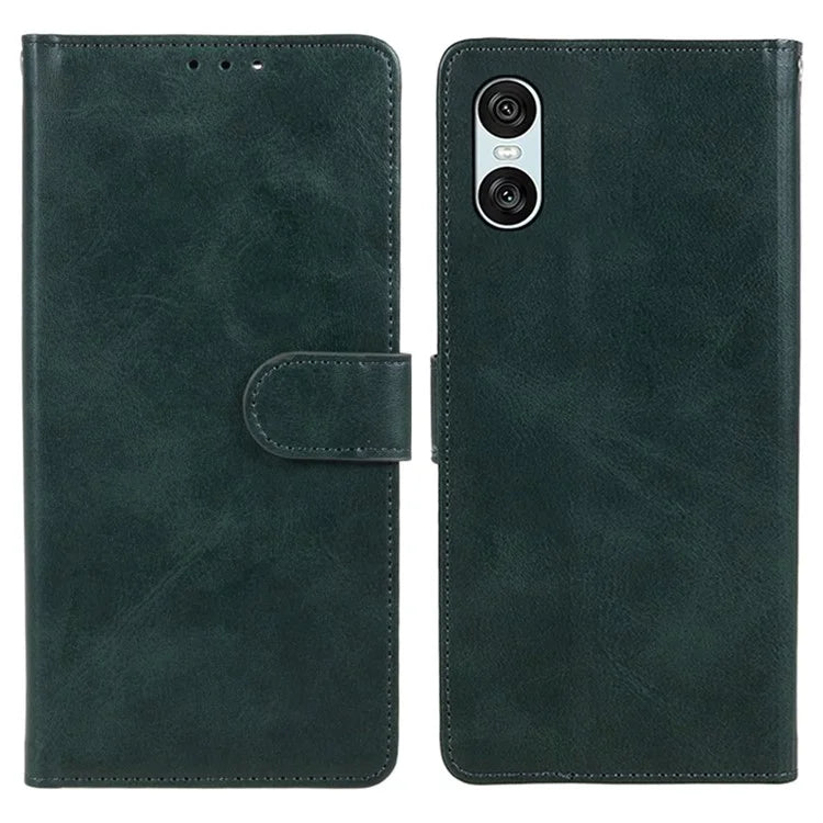 For Sony Xperia 10 VI Case PU Leather Card Holders Protective Phone Cover Calf Texture
