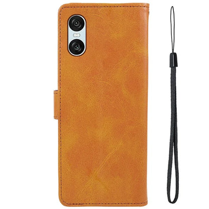 For Sony Xperia 10 VI Case PU Leather Card Holders Protective Phone Cover Calf Texture