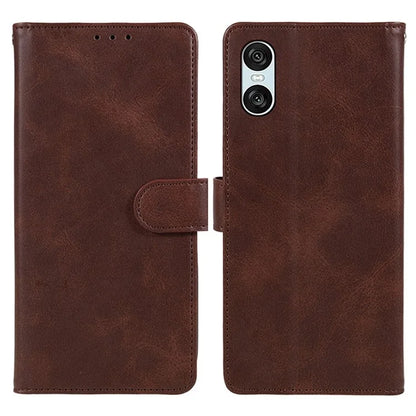 For Sony Xperia 10 VI Case PU Leather Card Holders Protective Phone Cover Calf Texture