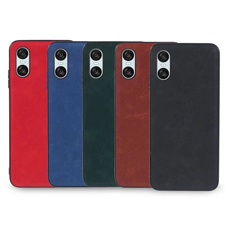 For Sony Xperia 10 VI Case Slim Retro Leather Back Cover Shell