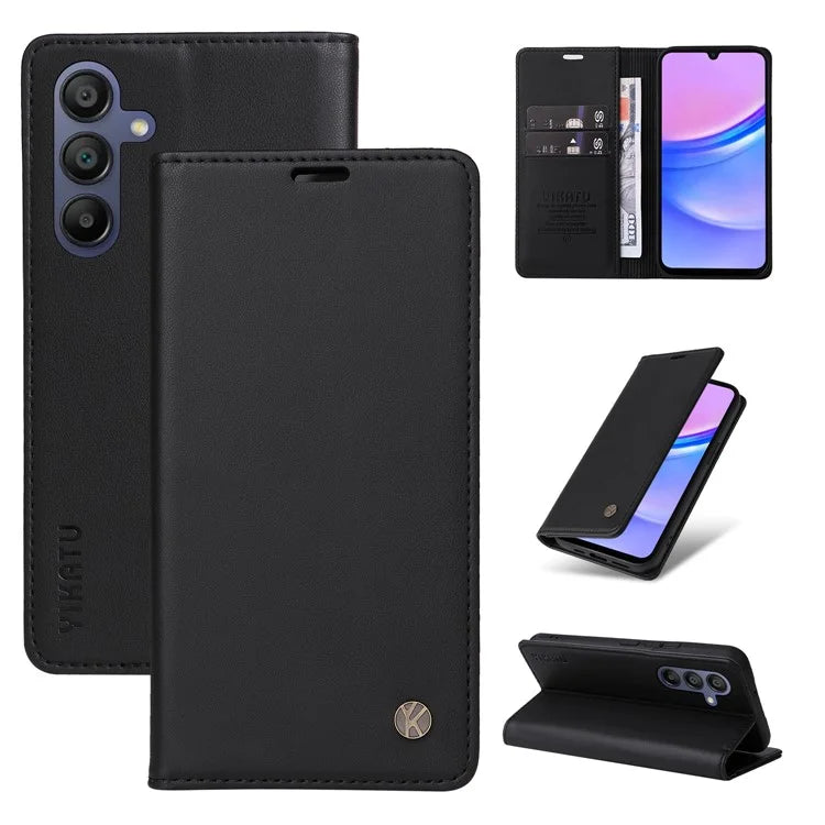 YIKATU YK-001 For Samsung Galaxy A16 5G Case Stand Leather Phone Cover Strong Magnetic Closure