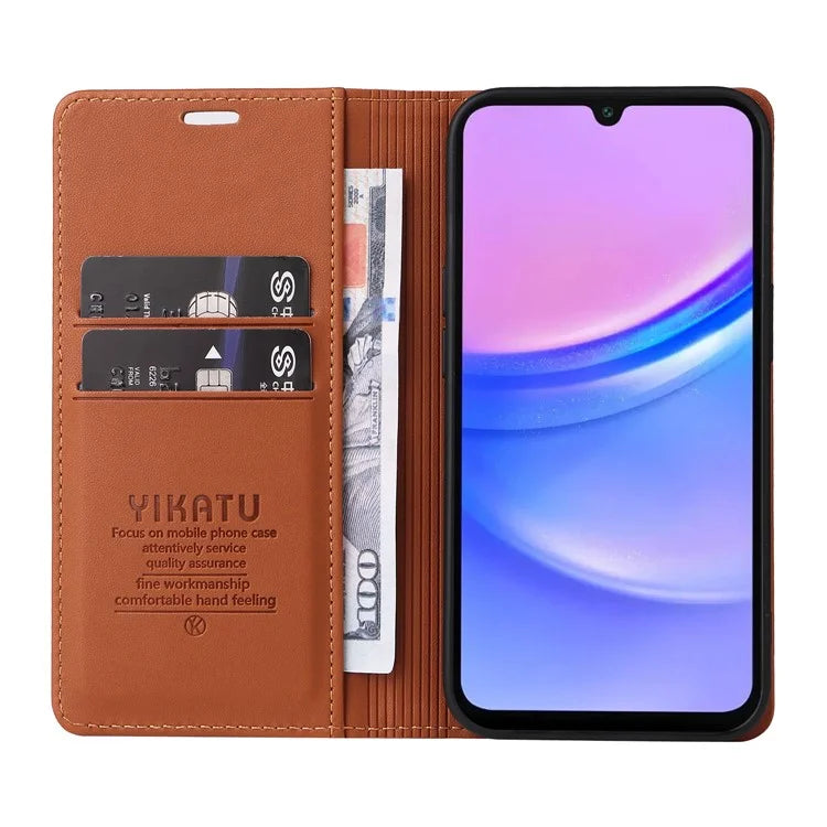 YIKATU YK-001 For Samsung Galaxy A16 5G Case Stand Leather Phone Cover Strong Magnetic Closure
