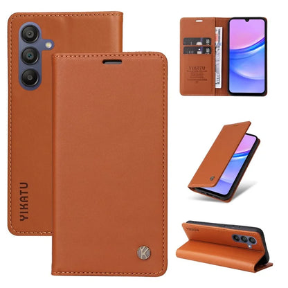 YIKATU YK-001 For Samsung Galaxy A16 5G Case Stand Leather Phone Cover Strong Magnetic Closure