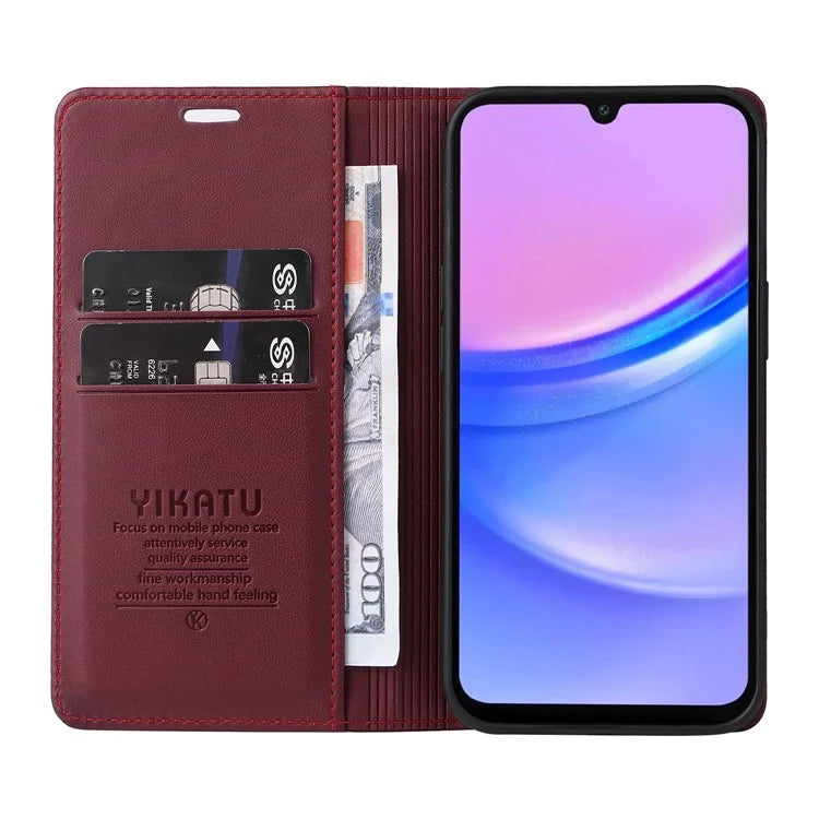 YIKATU YK-001 For Samsung Galaxy A16 5G Case Stand Leather Phone Cover Strong Magnetic Closure