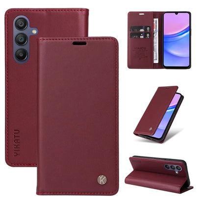 YIKATU YK-001 For Samsung Galaxy A16 5G Case Stand Leather Phone Cover Strong Magnetic Closure