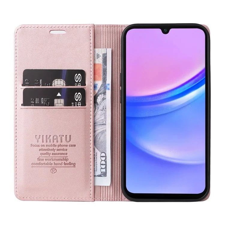 YIKATU YK-001 For Samsung Galaxy A16 5G Case Stand Leather Phone Cover Strong Magnetic Closure