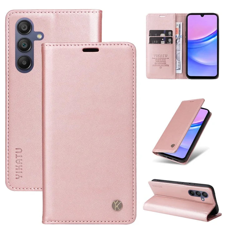 YIKATU YK-001 For Samsung Galaxy A16 5G Case Stand Leather Phone Cover Strong Magnetic Closure