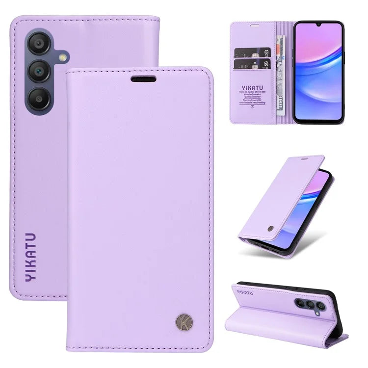 YIKATU YK-001 For Samsung Galaxy A16 5G Case Stand Leather Phone Cover Strong Magnetic Closure