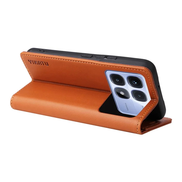 YIKATU YK-001 For Xiaomi Redmi K70 Ultra Case Stand Leather Phone Cover Strong Magnetic Closure
