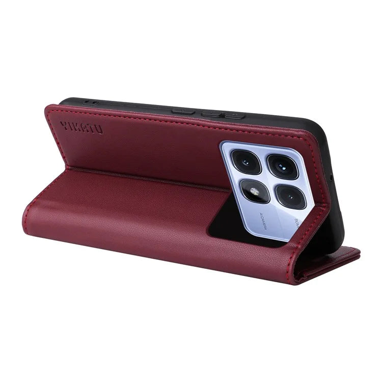 YIKATU YK-001 For Xiaomi Redmi K70 Ultra Case Stand Leather Phone Cover Strong Magnetic Closure