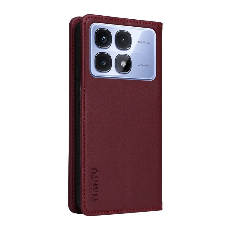 YIKATU YK-001 For Xiaomi Redmi K70 Ultra Case Stand Leather Phone Cover Strong Magnetic Closure